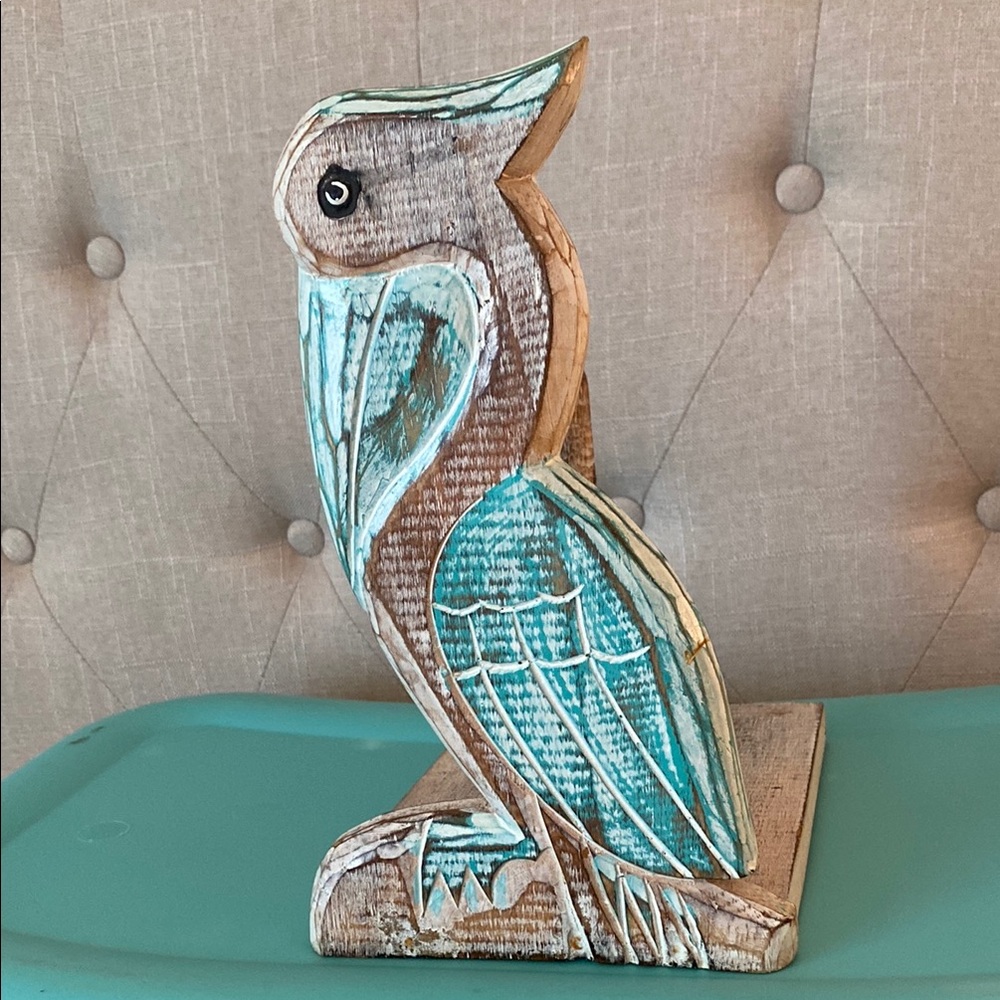 Rustic Blue and Brown Pelican Paper Towel Holder